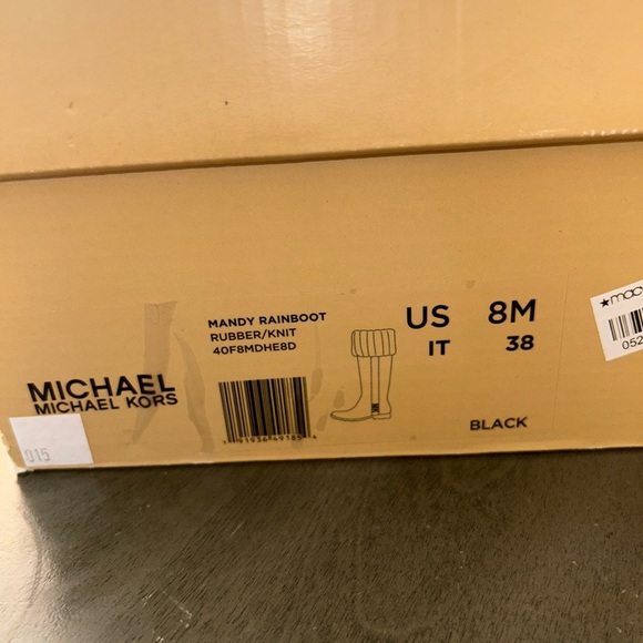NWT Michael Kors Mandy Black Rain Boots size 8 - Picture 9 of 10